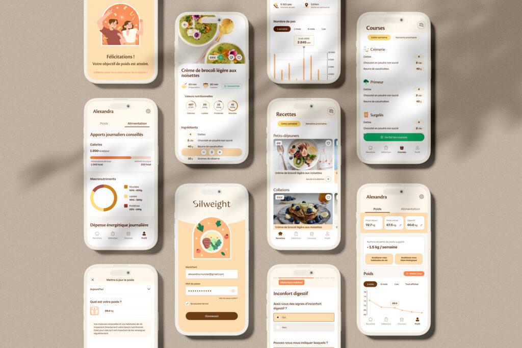 UX UI design d'une application de recettes diététiques
