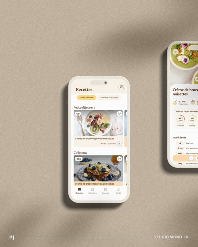 [NOUVELLE FRAÎCHE ✨]
Le Studio Mund a accompagné Silweight dans la création graphique de leur programme de perte de poids.

🔍 Zoom sur les différents écrans de l’application mobile.

📲 Le travail de l’UX design permet une utilisation simple et optimale de toutes les fonctionnalités : personnalisation des habitudes alimentaires, sélection de recettes, liste de courses à partir de leurs ingrédients, suivi de progression de perte de poids et de mensurations et tracking des pas. 

Encore une belle collaboration avec la team OMG pour la partie technique 👨🏻‍💻

#ux #uxdesign #uxdesigner #ui #uidesign #appdesign #app #weightloss #uxinspiration #uxui #graphicdesign #graphicdesigner #designbordeaux #creativestudio #digitalagency